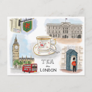 Travel Sketch Postkarte: Tee in London Postkarte
