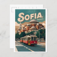 Travel Sofia, Bulgarien Vintage Geschenke Stadtbah