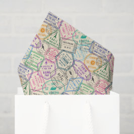 Travel Stamps Decoupage Seidenpapier