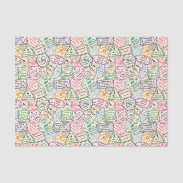 Travel Stamps Seidenpapier (Vorderseite)