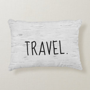 TRAVEL Text auf Birch Tree Akzent Pillow Dekokissen