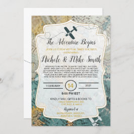 Travel Theme Baby Dusche Einladung Karte virtuell