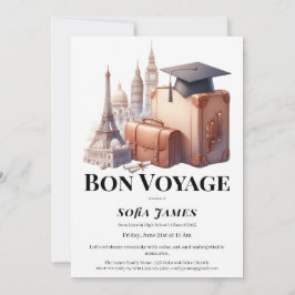 Travel Theme Graduation Party Invitation Einladung