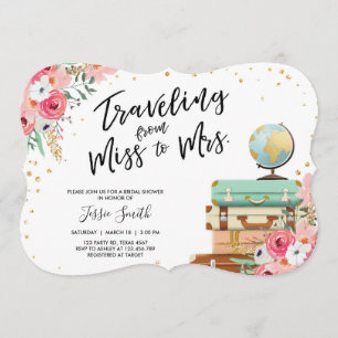 Travel themed Bridal Dusche Einladung Miss zu Frau