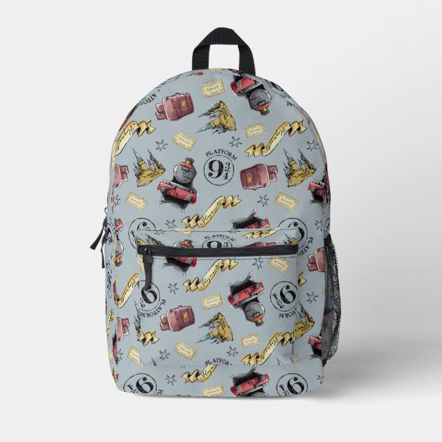 Travel To HOGWARTS™ Pattern Bedruckter Rucksack (Vorderseite)