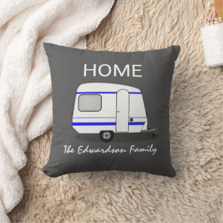 Travel vacation caravan Home Family monogram Kissen