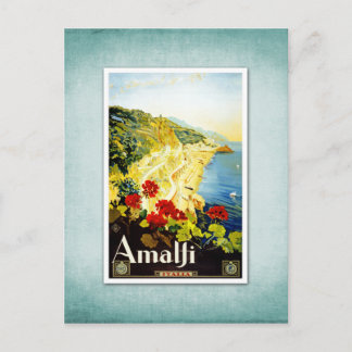 Travel Vintage Poster Amalfi Italien Postkarte