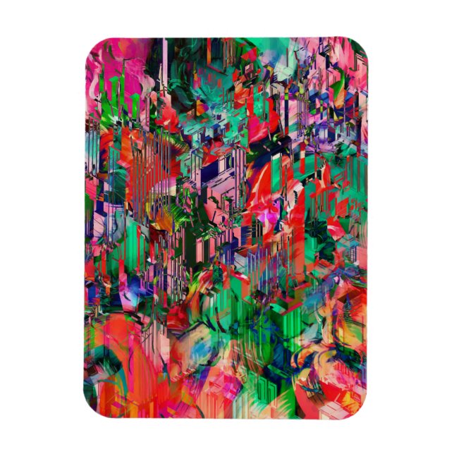 Travel World Abstrakt City Gebäude Skyline Magnet (Vertikal)