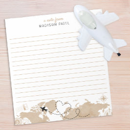 Travel World Map Personalisiert Notepad Notizblock