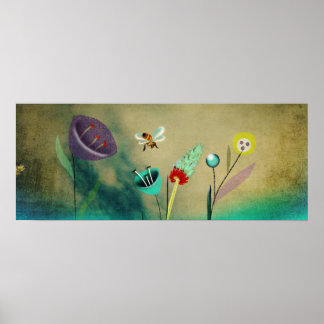 Traveling Bee Print Poster