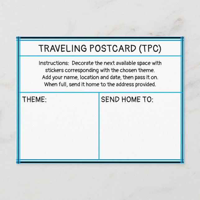 Traveling Sticker Postcard Postkarte (Vorderseite)