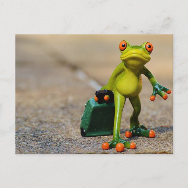 Travelling Frosch Postcard Postkarte (Vorderseite)