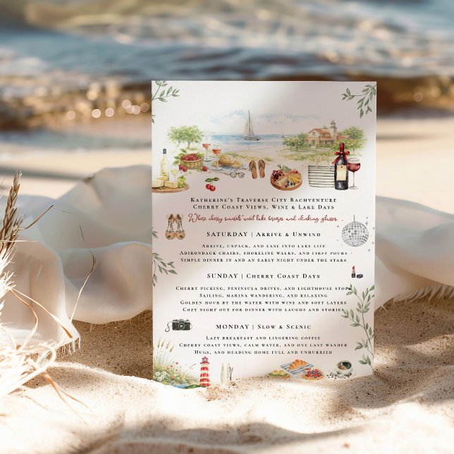 Traverse City Bachelorette Weekend Itinerary  Einladung (Von Creator hochgeladen)