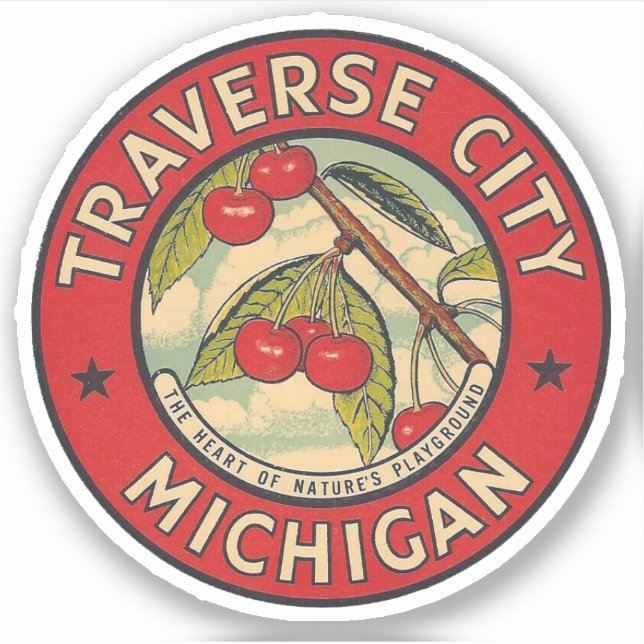 Traverse City, Michigan - Aufkleber (Vorderseite)