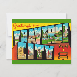 Traverse City Michigan Begrüßung Postkarte