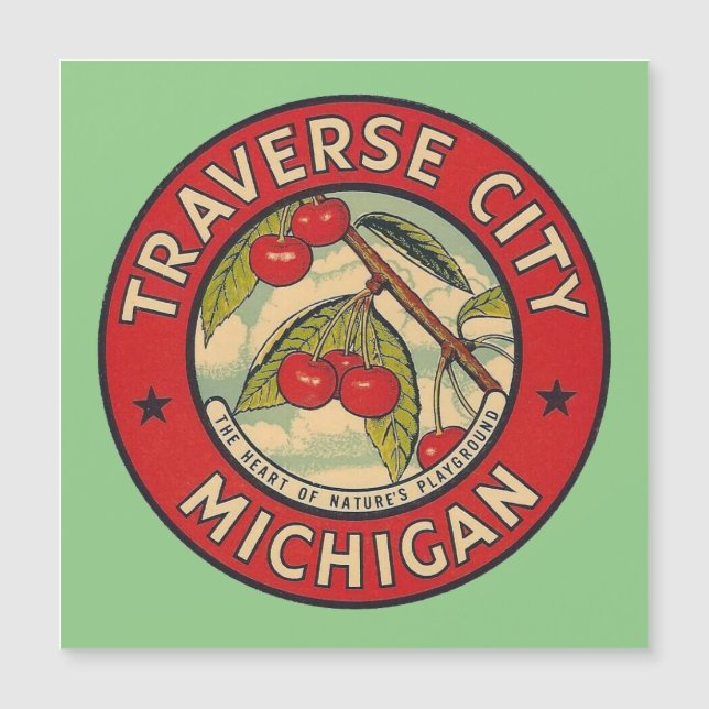 Traverse City, Michigan - Magnetkarte (Vorderseite)