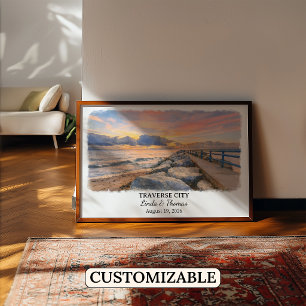 Traverse City Michigan Poster, Aquarell, Maßgeschn Poster