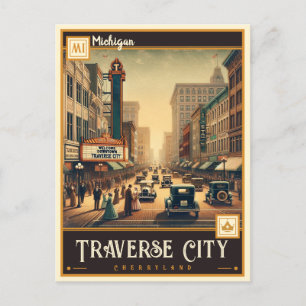 Traverse City, Michigan Vintage Postkarte