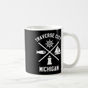 Traverse City Nord-Michigan-T-Shirt-Segelboot Kaffeetasse