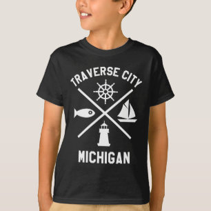 Traverse City Nord-Michigan-T-Shirt-Segelboot T-Shirt
