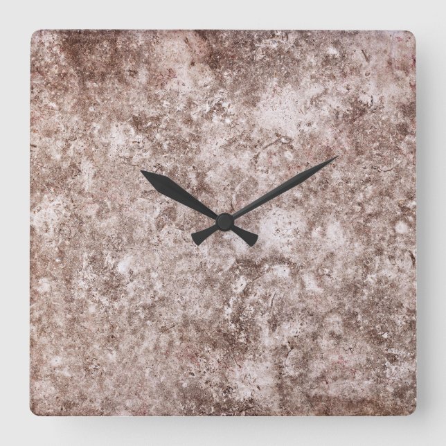 Travertinstein-Muster Acrylmauer-Uhr Quadratische Wanduhr (Vorderseite)