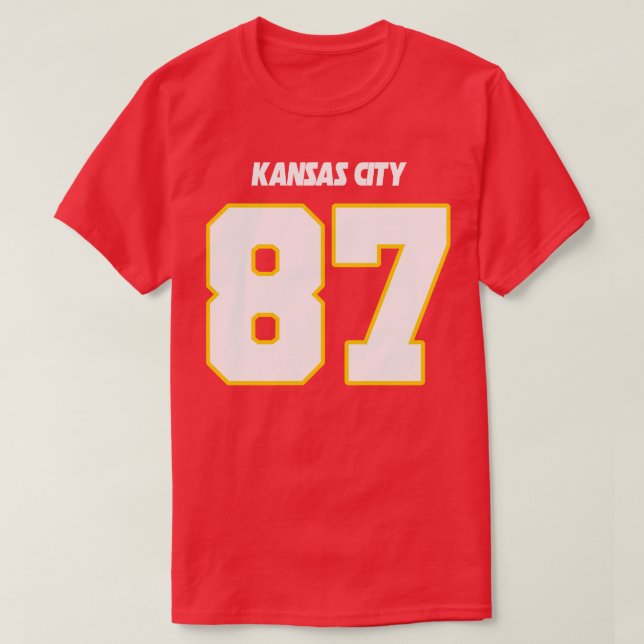 Travis Kelce Jersey FrontBack Print T-Shirt (Design vorne)