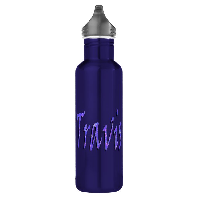 Travis, Name, Logo, Edelstahlflasche (Rechts)