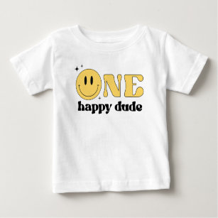 TRAVIS One Happy Typ Yellow Smile Face Baby T-shirt
