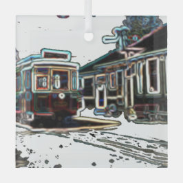 TRC Neon streetcar am Marktplatz Ornament Aus Glas