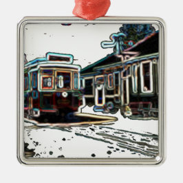 TRC Neon Streetcar am Stn Square Premium Ornament