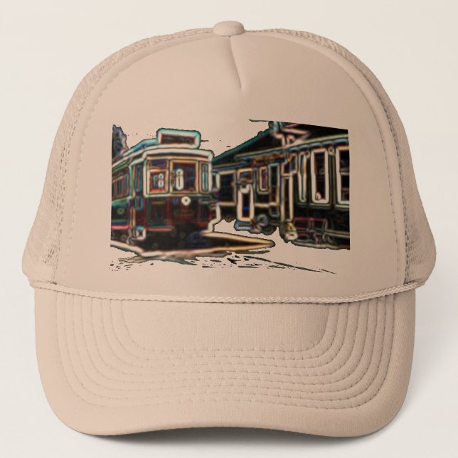 TRC Neon streetcar at stn Khaki Trucker Hat Truckerkappe (Vorderseite)