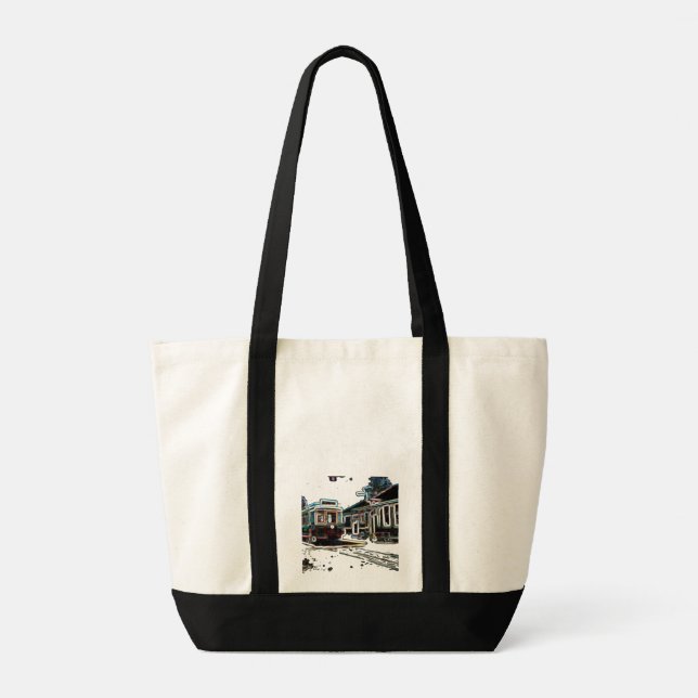 TRC Neon Streetcar auf der "Black Impulse Tote Bag Tragetasche (Rückseite)