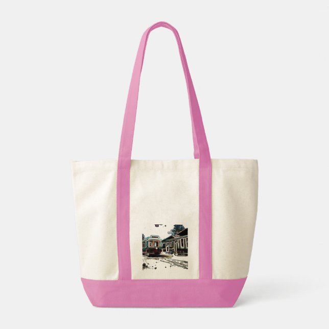 TRC Neon Streetcar auf der Pink Impulse Tote Bag Tragetasche (Rückseite)