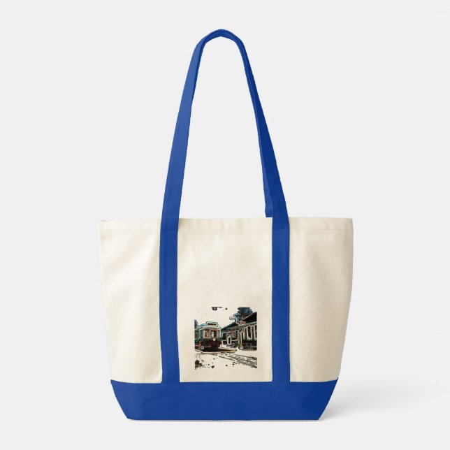 TRC Neon Streetcar auf der Royal Impulse Tote Bag Tragetasche (Rückseite)