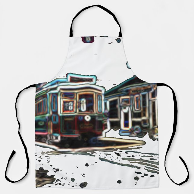 TRC Neon streetcar auf der Startseite Große Print  Schürze (Vorderseite)