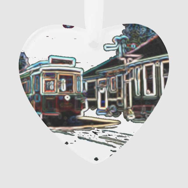 TRC Neon Streetcar bei Start Heart Acrylic Ornamen Ornament (Vorderseite)