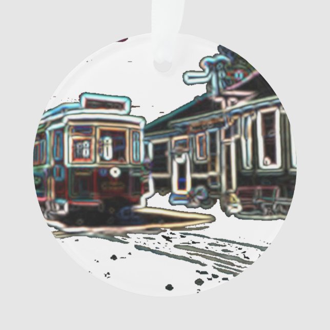 TRC Neon Streetcar bei stn Circle Acrylic Ornament (Vorderseite)