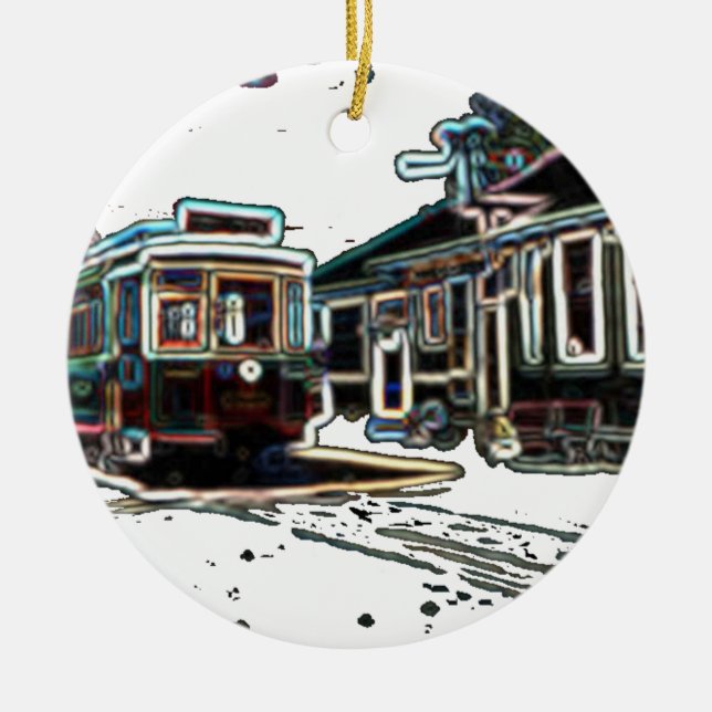 TRC Neon streetcar bei stn Circle Keramik Ornament (Vorne)