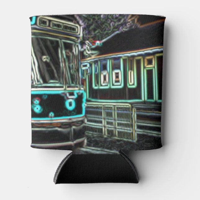 TRC Neon streetcar on stone Black Can Cooler Dosenkühler (Vorderseite)