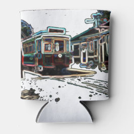 TRC Neon streetcar on stone White Can Cooler Dosenkühler