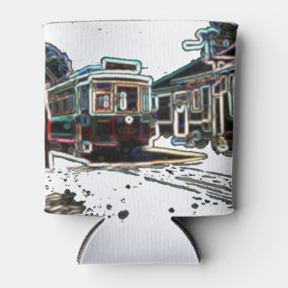 TRC Neon streetcar on stone White Can Cooler Dosenkühler