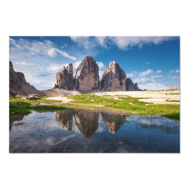 Tre Cime di Lavaredo/Drei Zinnen Dolomite mountain Fotodruck (Vorne)
