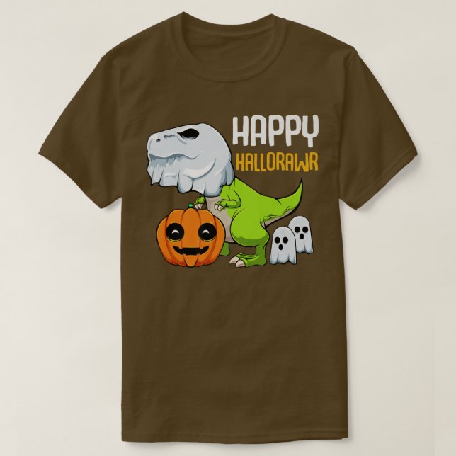 TRe Ghost Lazy Halloween Kostüm Dinosaurier Pun Pu T-Shirt (Design vorne)