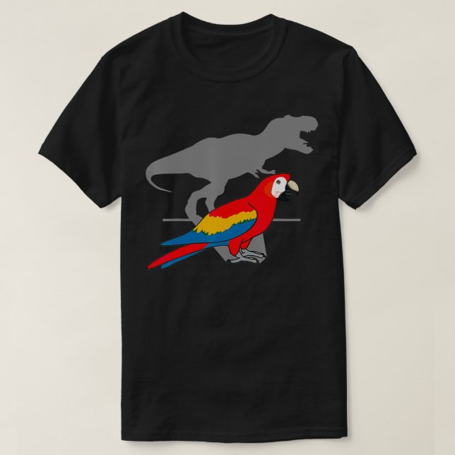 TRe Scarlet Macaw, Funny Dinosaur Parrot, Birbmem T-Shirt (Design vorne)