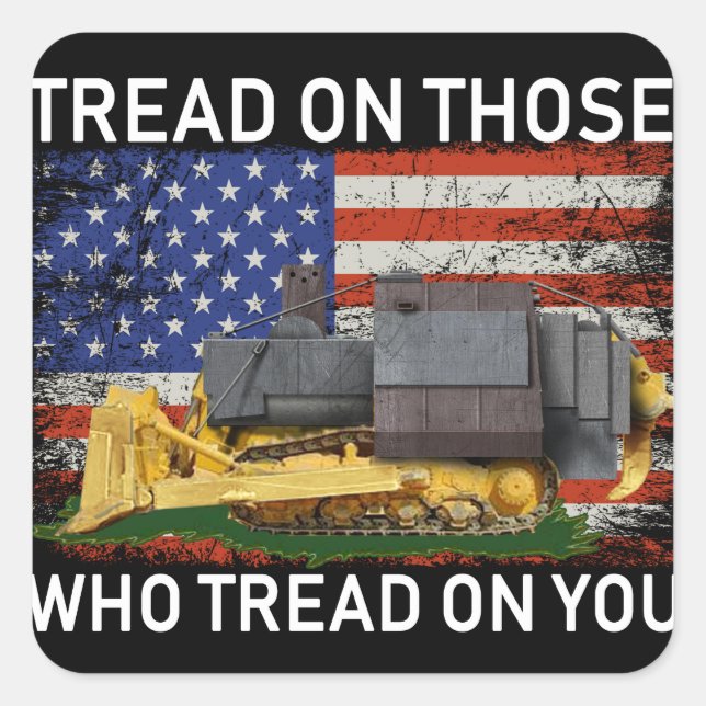 Tread auf denen, die auf Ihrem T - Shirt Classic R Quadratischer Aufkleber (Vorderseite)