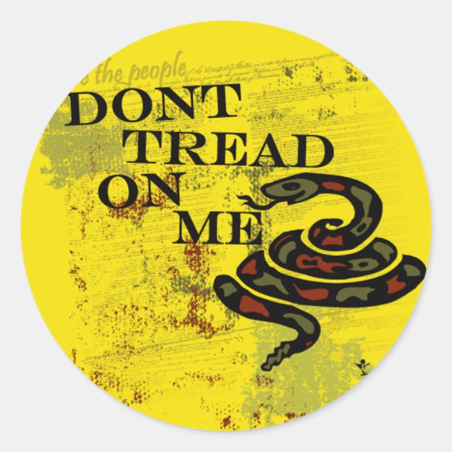 Tread on Me Gadsden Flag/Symbol spenden Runder Aufkleber (Vorderseite)