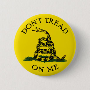 Tread on me - gelb, Schlange Button