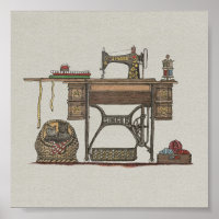 Treadle Nähmaschine & Kätzchen