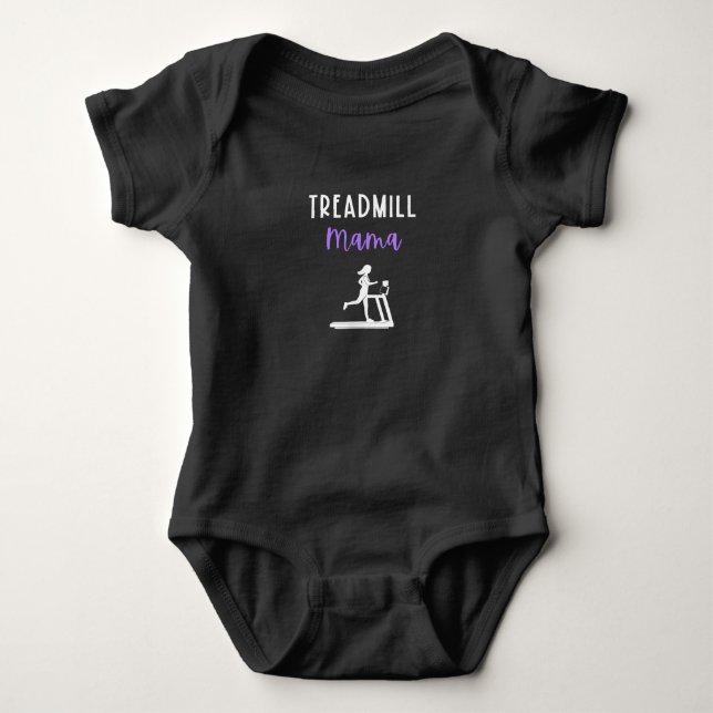 Treadmill Mama Runner Mama Running Workout Zuhause Baby Strampler (Vorderseite)