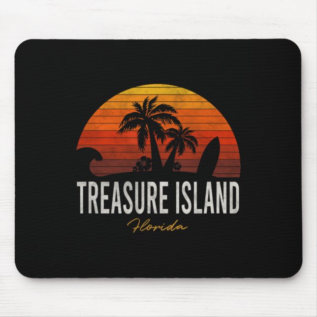 Treasinsel Beach Florida Fl Palms Urlaub Su Mousepad (Vorne)